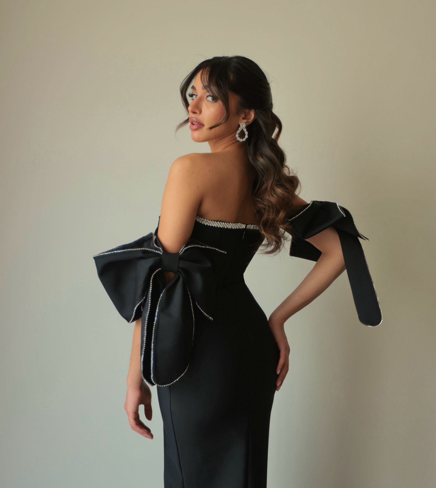 our Double sleeved Bow Gown