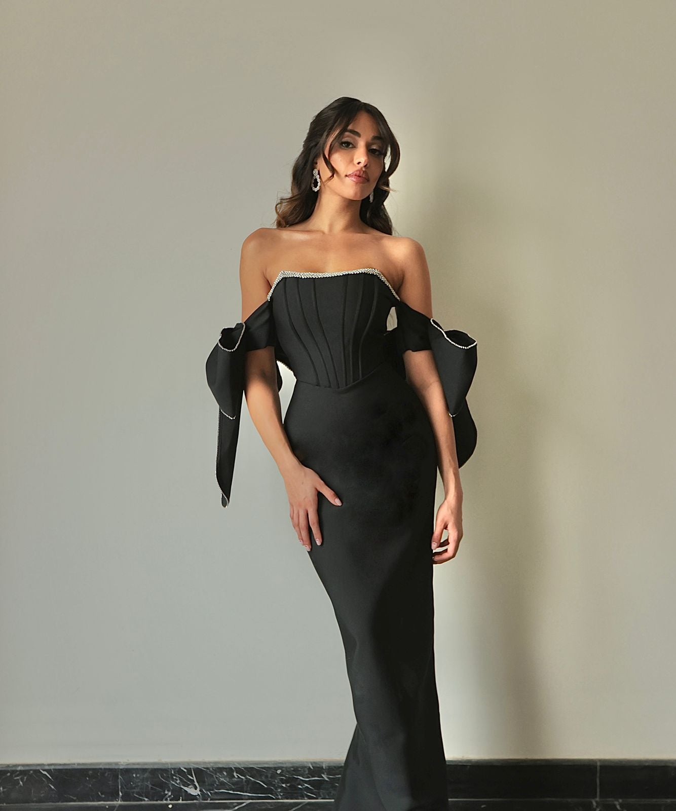 our Double sleeved Bow Gown