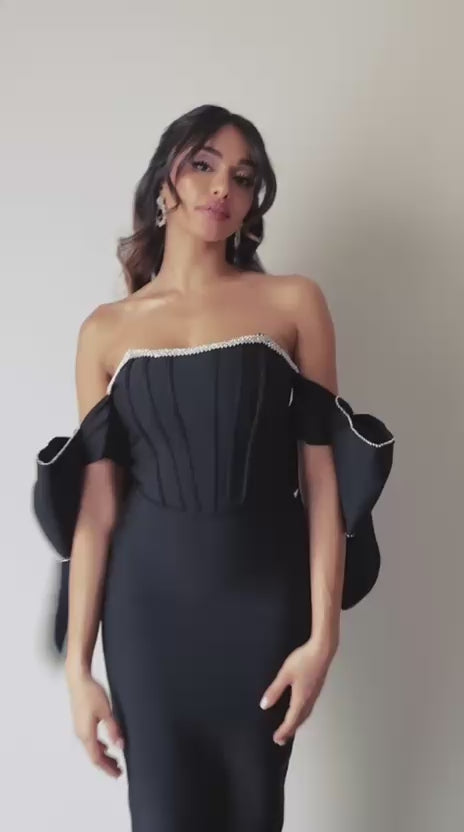 our Double sleeved Bow Gown